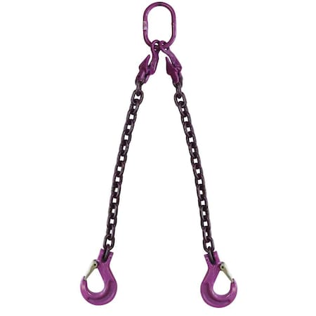 Us Cargo Control 9/32" x 5' - Adjustable 2 Leg Chain Sling w/ Sling Hooks - Grade 100 932G100DOSA-5